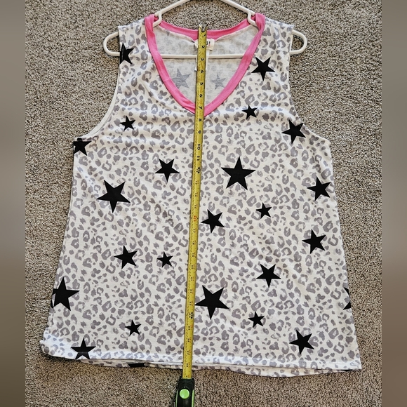 BIBI leopard and stars tank top - Picture 1 of 8